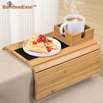 Charger l'image dans la galerie, BamBooEase™ Sofa Armlehnen Tablett mit Becherhalter
