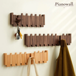 Charger l'image dans la galerie, Pianowall Klappbare Wandgarderobe aus Naturholz
