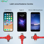 Charger l'image dans la galerie, TriPlug™ 3-in-1 Ladekabel – USB-C, Micro USB &amp; Lightning
