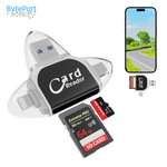 Charger l'image dans la galerie, BytePort 4-in-1 SD-Kartenleser – USB-C &amp; USB 3.0

