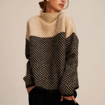 Charger l'image dans la galerie, Chevron Luxe | Stylischer Rollkragenpullover Damen
