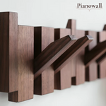 Charger l'image dans la galerie, Pianowall Klappbare Wandgarderobe aus Naturholz
