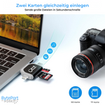 Charger l'image dans la galerie, BytePort 4-in-1 SD-Kartenleser – USB-C &amp; USB 3.0
