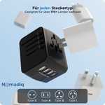 Charger l'image dans la galerie, Nomadiq Weltadapter mit USB &amp; Schnellladefunktion
