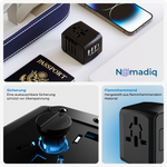 Charger l'image dans la galerie, Nomadiq Weltadapter mit USB &amp; Schnellladefunktion
