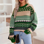Charger l'image dans la galerie, Le Clair | Retro Pullover mit Kontrast gestrickt
