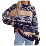 Charger l'image dans la galerie, Le Clair | Retro Pullover mit Kontrast gestrickt
