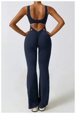 Charger l'image dans la galerie, Simnia™ - Schlaghosen-Jumpsuit mit V-Rücken
