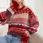 Charger l'image dans la galerie, Le Clair | Retro Pullover mit Kontrast gestrickt
