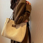 Charger l'image dans la galerie, Olivia | Luxury Corduroy Tote Tasche für Alltag und Büro
