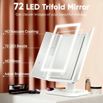 Charger l'image dans la galerie, LumiGlora™ - Aufklappbarer LED-Spiegel mit 3 Feldern für präzises Make-up
